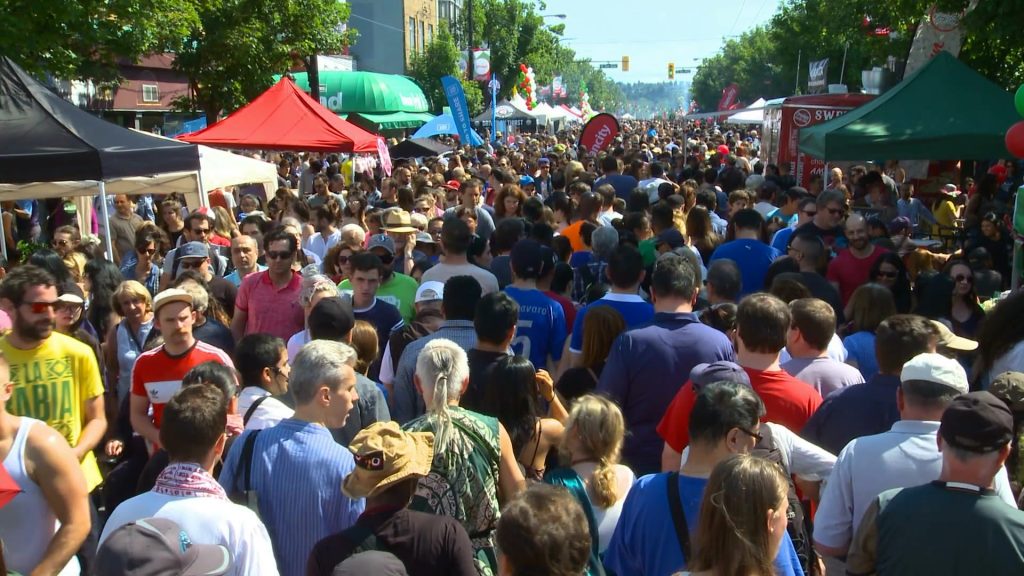 People in a street Festival