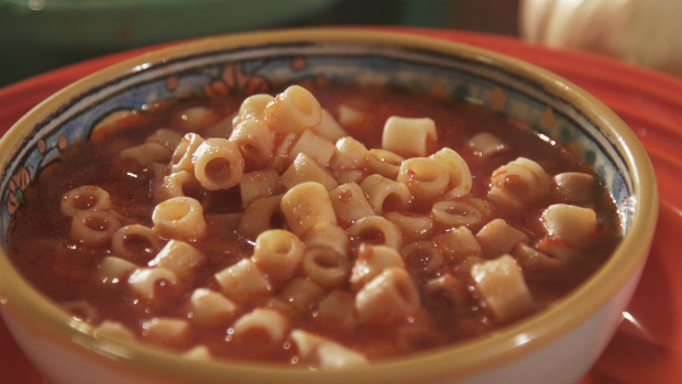 pati's mexican table alphabet soup served in a bowl