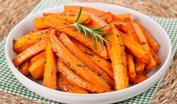 in the kitchen with stefano faita brown sugar roasted carrots served on a dish