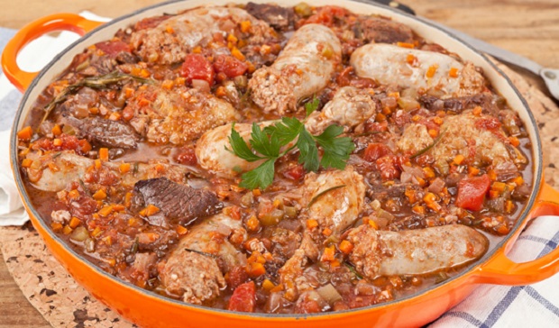 in the kitchen with stefano faita meaty tuscan stew in a large pot