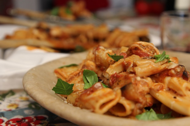 Eggplant & Pancetta Pasta al Forno