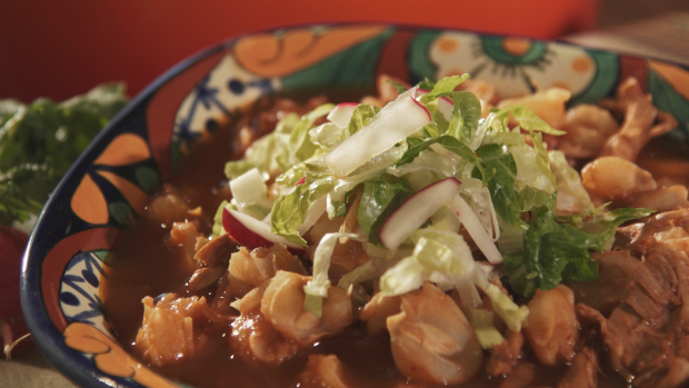 POZOLE WITH GARNISHES