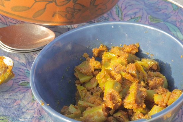 Tapori in a blue bowl