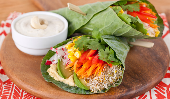 in the ktichen with stefano faita stefano's tex mex salad wrap served with cashew sour cream