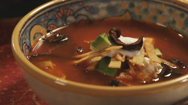 pati's mexican table tortilla soup served in a bowl