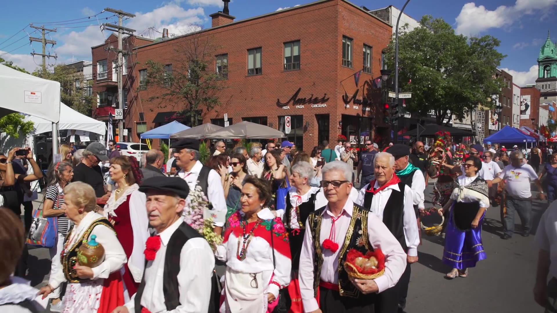 Italian people walking at the Festival