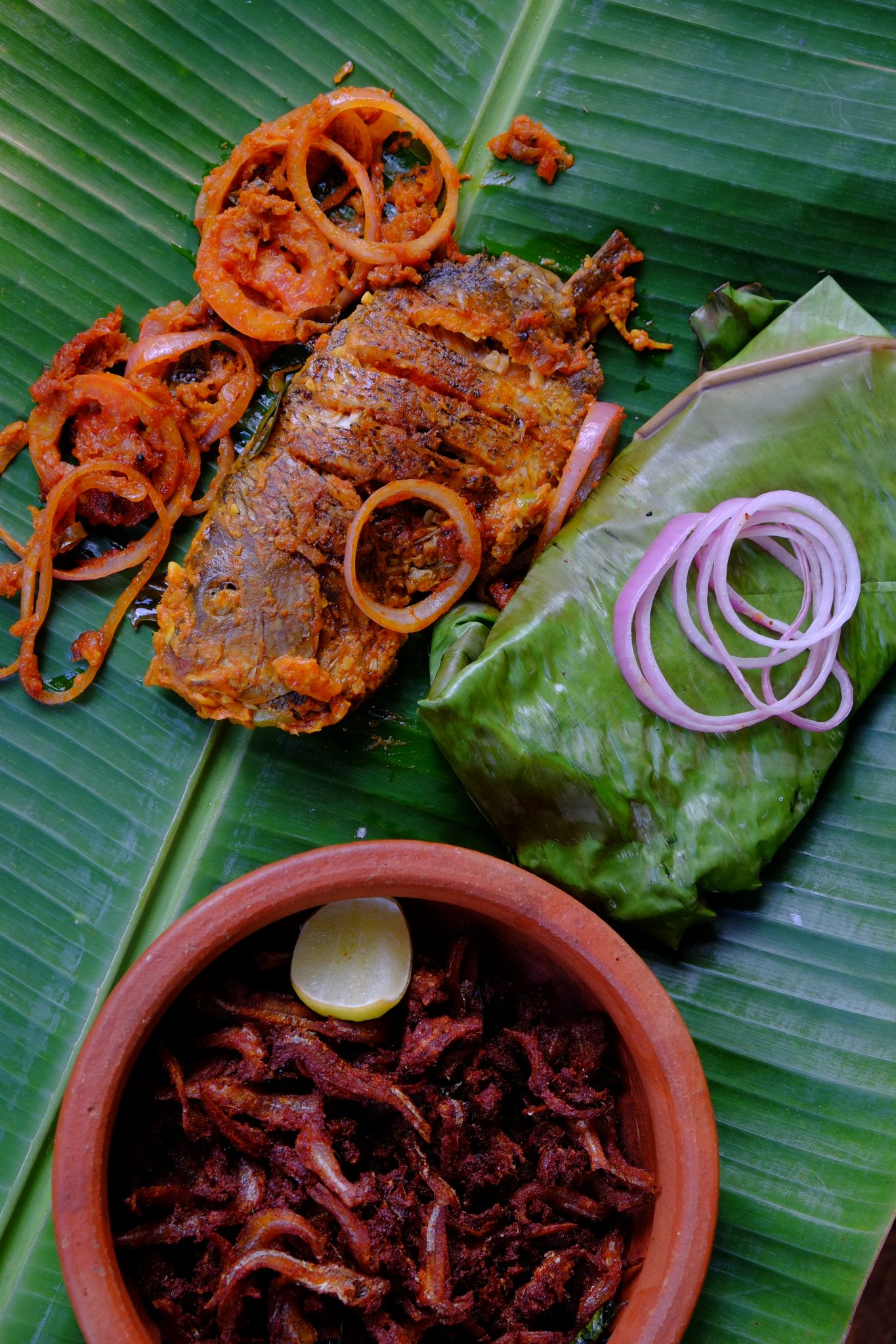 FISH WRAPPED IN BANANA LEAF (MEEN POLLICHATHU)