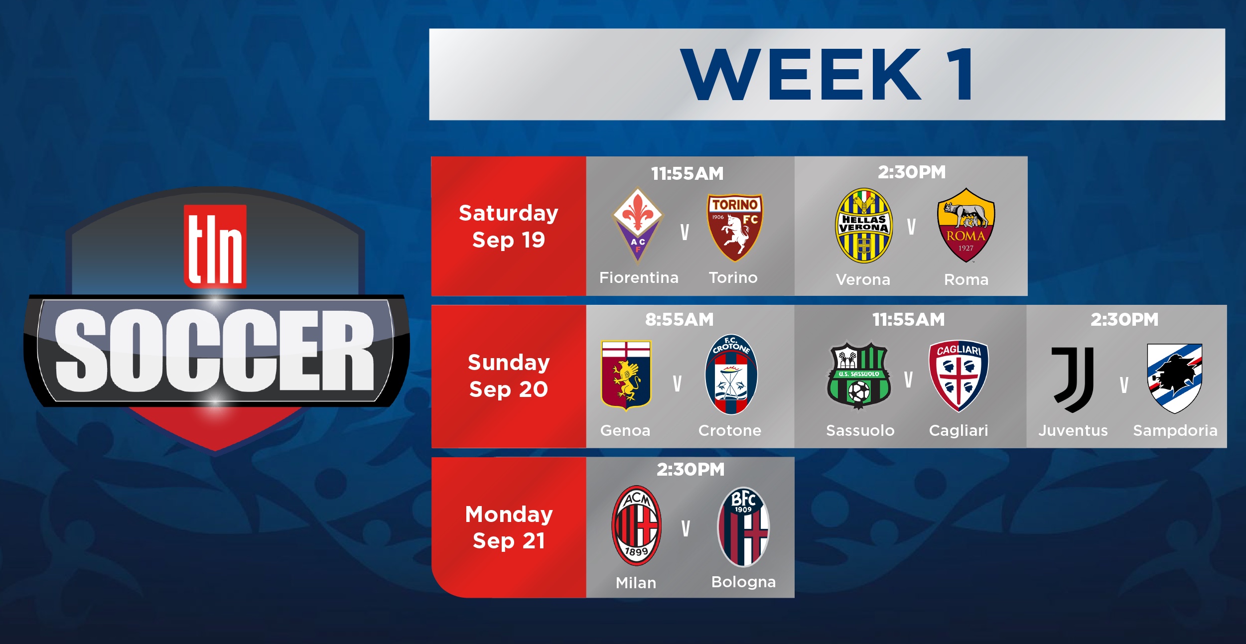 Serie A Italian League Soccer TLN