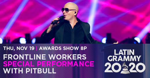 Pitbull to Perform with Band of Frontline Workers During the 21st Annual Latin Grammy Awards®