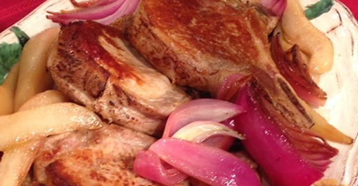 Oven-Braised Pork Chops With Red Onion & Pear by Lidia Bastianich on Lidia's Kitchen