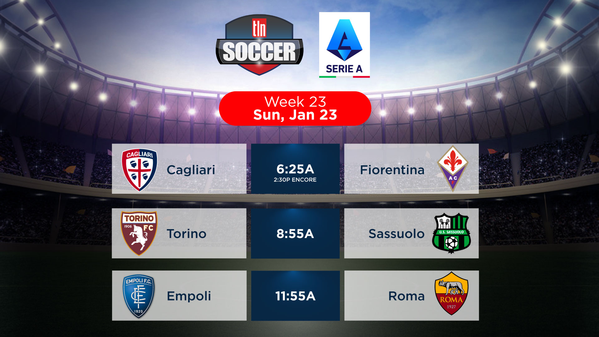 Serie A Italian League Soccer: Week 23 | TLN Serie A Italian League Soccer: Week 23 | TLN