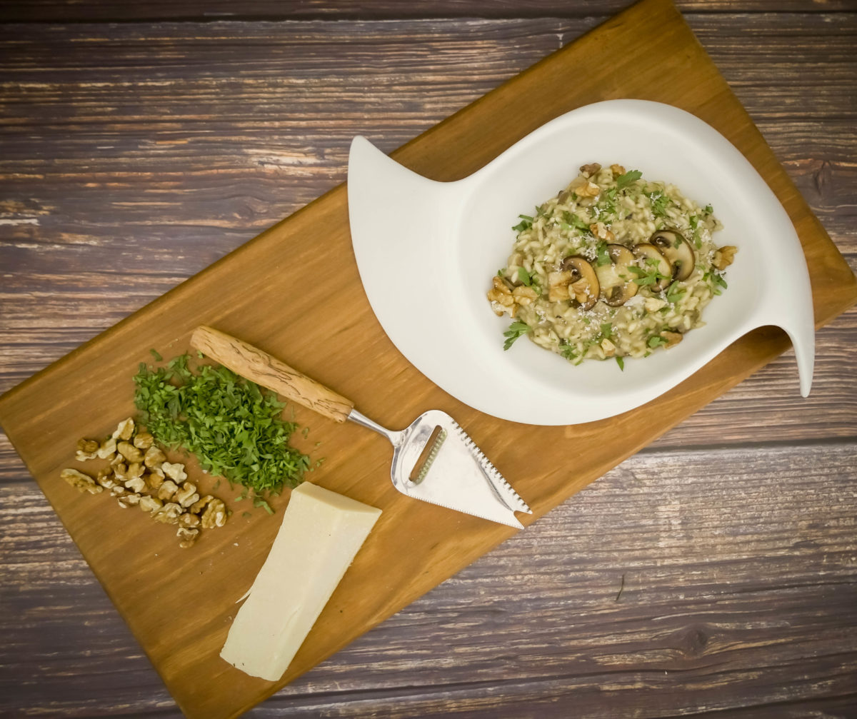 Catherine Fulvio's Wild Mushrooms Risotto With Walnuts & Thyme