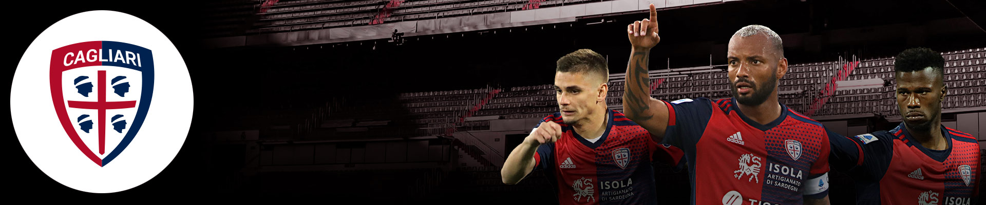 2021-22 Serie A: Cagliari Banner x Razvan Marin, João Pedro, Keita Baldé