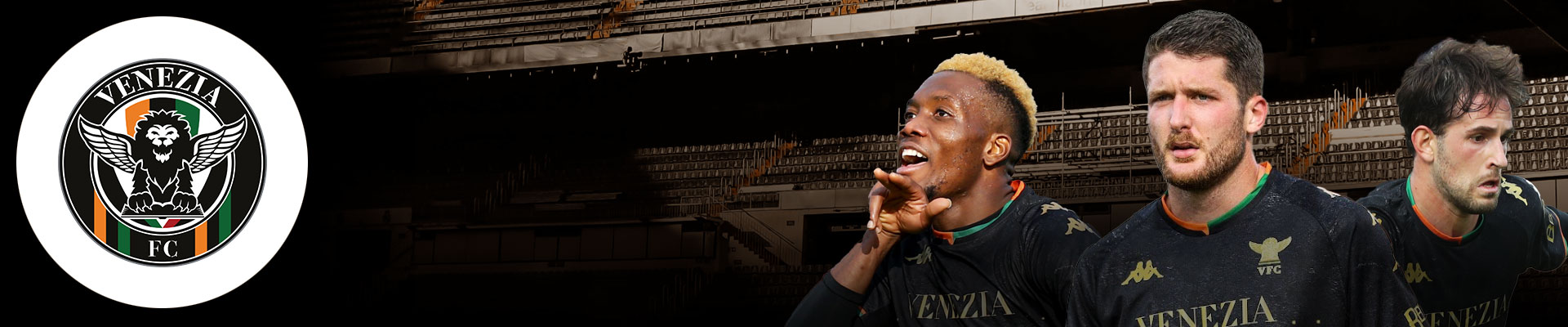 2021-22 Serie A: Venezia Banner x David Okereke, Thomas Henry, Mattia Aramu 2021-22 Serie A: Venezia Banner x David Okereke, Thomas Henry, Mattia Aramu