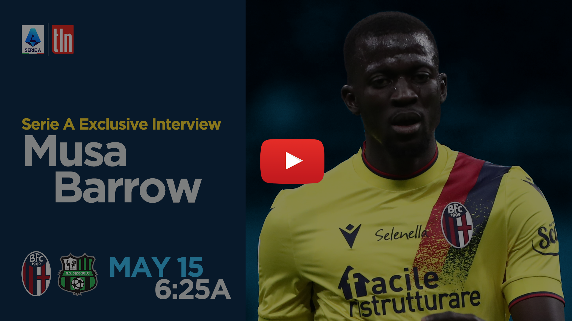 In this exclusive interview between Serie A and Musa Barrow, the attacker speaks about his career and previews Bologna vs Sassuolo, taking place on 15 May 2022.