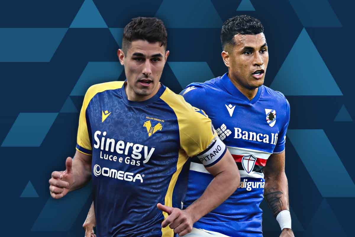 2022-23 Serie A - Hellas Verona vs Sampdoria - Davide Faraoni & Jeison Murillo