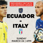 Ecuador vs Italy | Sunday, March 24 | 4PM