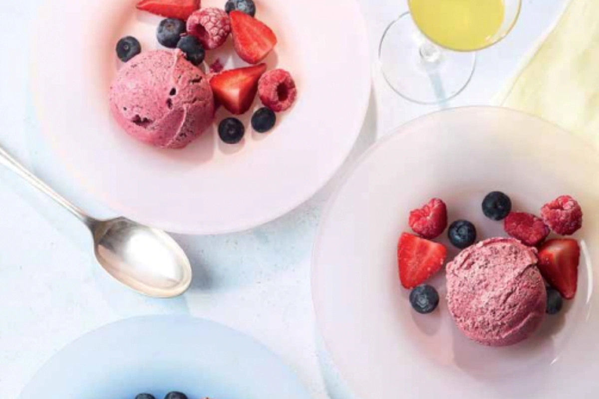 Quick Limoncello Ice Cream with Mixed Berries