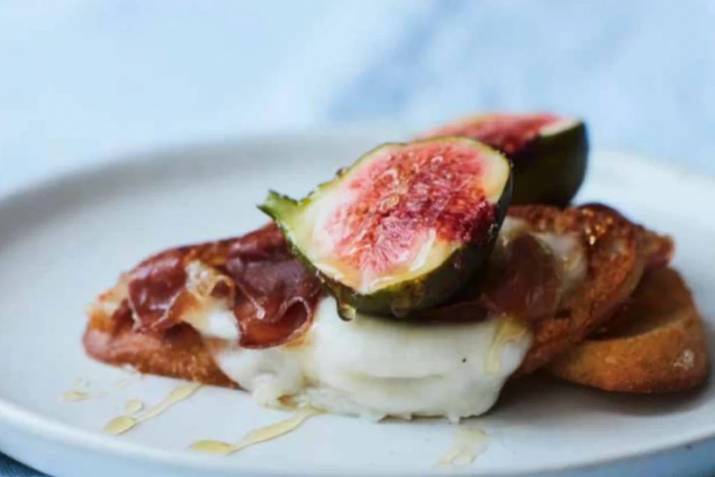 Mozzarella, Parma Ham & Fig Crostini with Honey
