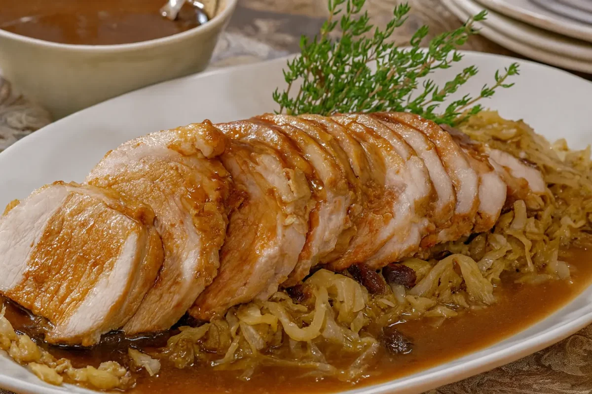 Roasted Pork Loin with Dried Cherry Sauce
