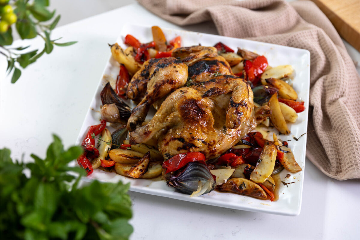 Chicken, Potato and Capsicum Tray Bake