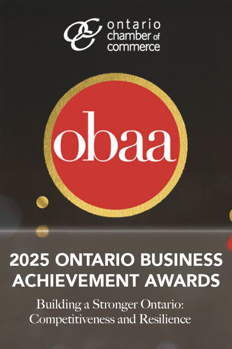 The Ontario Chamber of Commerce 2025 Business Achievement  Awards poster on TLN